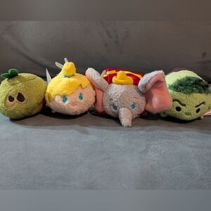 Disney Mini Tsum Tsum Lot x4: Moana Kakamora, Tinkerbell, Dumbo and Hulk